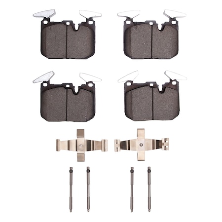 DYNAMIC FRICTION CO 5000 Advanced Brake Pads - Low Metallic and Hardware Kit, Long Pad Wear, Front 1551-1609-11